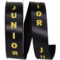 Black Gold 1-3 8 Inch Junior Satin Cooler Ribbon for Wreaths & Bows
