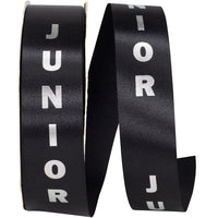 Black Silver 1-3 8 Inch Junior Satin Cooler Ribbon for Wreaths & Bows
