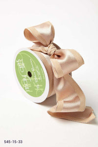 1.5 Inch Woven Upholstery Fabric Ribbon with Wired Edge – 545-15-33 taupe