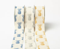 1.5 Inch Cotton Pineapple Print Ribbon with Woven Edge