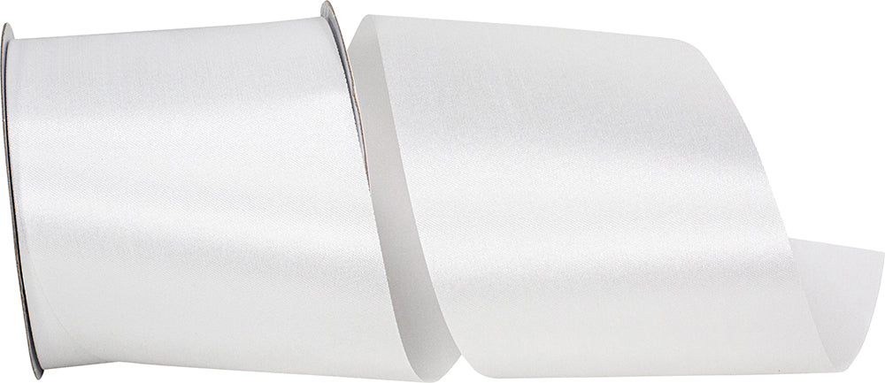 White 4 Inch Aqua Satin Cooler Ribbon for Wreaths & Bows