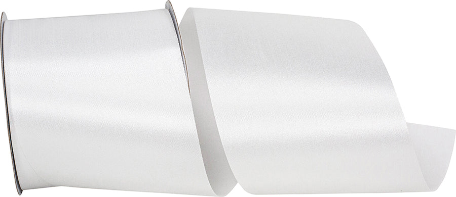 White 4 Inch Aqua Satin Cooler Ribbon for Wreaths & Bows