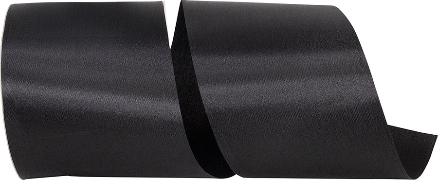 Black 4 Inch Aqua Satin Cooler Ribbon for Wreaths & Bows