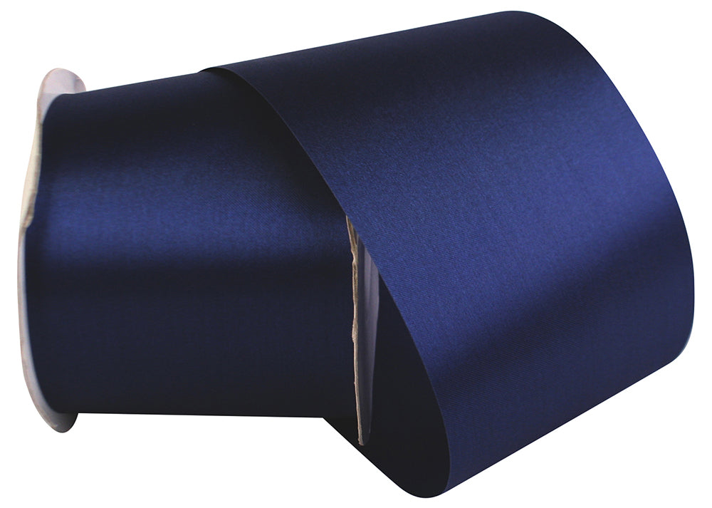 Navy 4 Inch Aqua Satin Cooler Ribbon for Wreaths & Bows