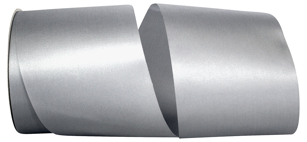 Silver 4 Inch Aqua Satin Cooler Ribbon for Wreaths & Bows