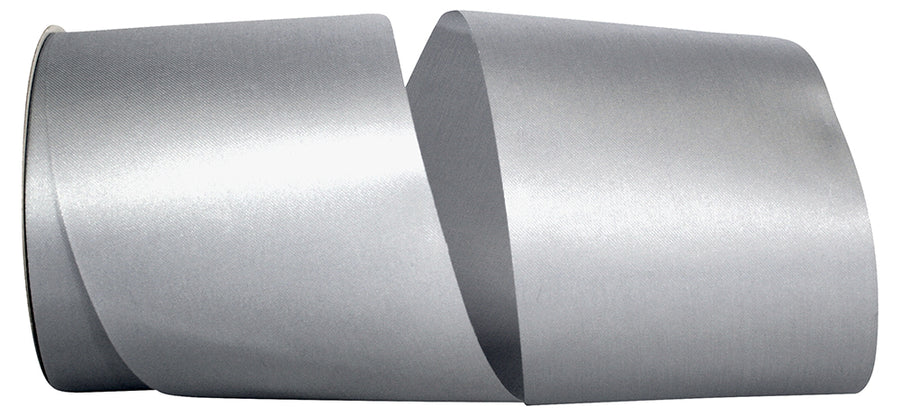 Silver 4 Inch Aqua Satin Cooler Ribbon for Wreaths & Bows