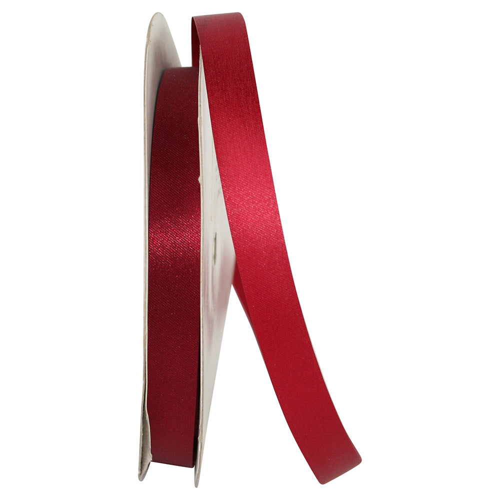 Aqua Satin Cooler Ribbon 5/8 Inch Scarlet for Wreaths