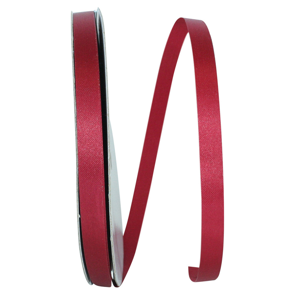 Aqua Satin Cooler Ribbon 3/8 Inch Scarlet for Bows