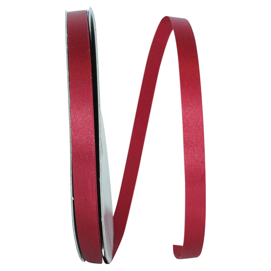 Aqua Satin Cooler Ribbon 3/8 Inch Scarlet for Bows