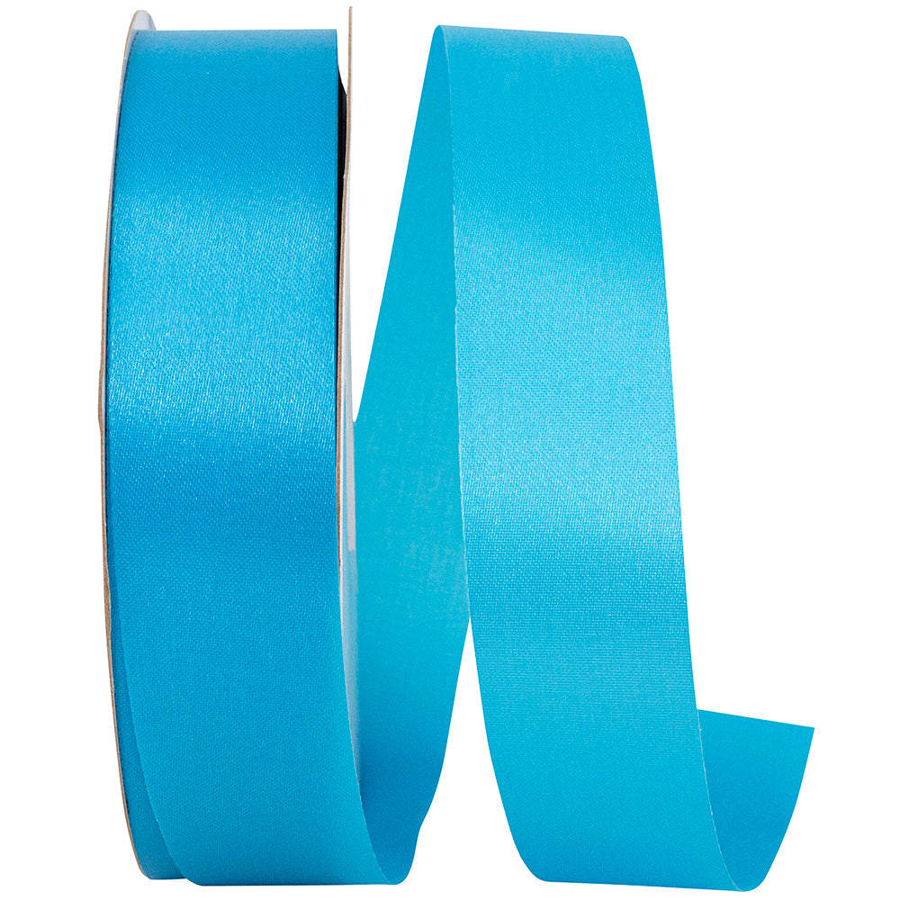 Turquoise Aqua Satin Cooler Ribbon 1-3/8 Inch 100 Yards