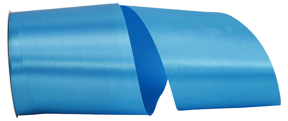 Turquoise Satin Cooler Ribbon 4 Inch for Wreaths and Bows