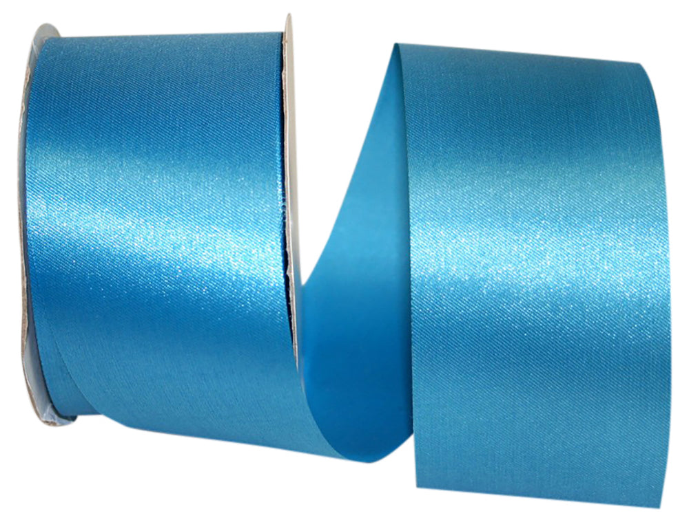 Turquoise Aqua Satin Cooler Ribbon 2-1/2 Inch 50 Yards