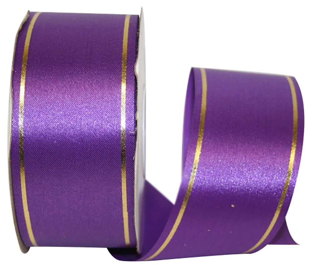 Purple 1-7 8 Inch Bi-Stripe Ribbon for Wreaths & Bows