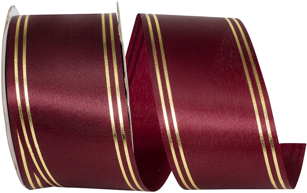 Burgundy Satin Cooler Ribbon 2-1/2 Inch for Wreaths