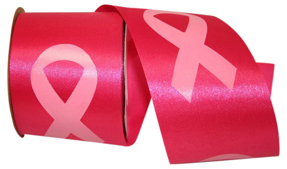 Cyclamen 2-1 2 Inch Cancer Awareness Symbol Ribbon for Wreaths & Bows