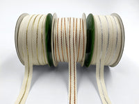 3/8 Inch Canvas with Woven Metallic Center Line Ribbon with Woven Edge