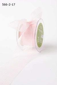 2 Inch Shimmer Sheer Mini White Dot Ribbon with Cut Edge – 566-2-17 PINK/WHITE