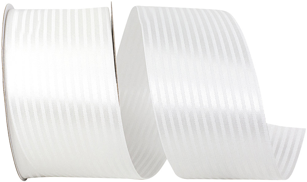 White 2-1 2 Inch Tux Stripe Cooler Ribbon for Wreaths & Bows