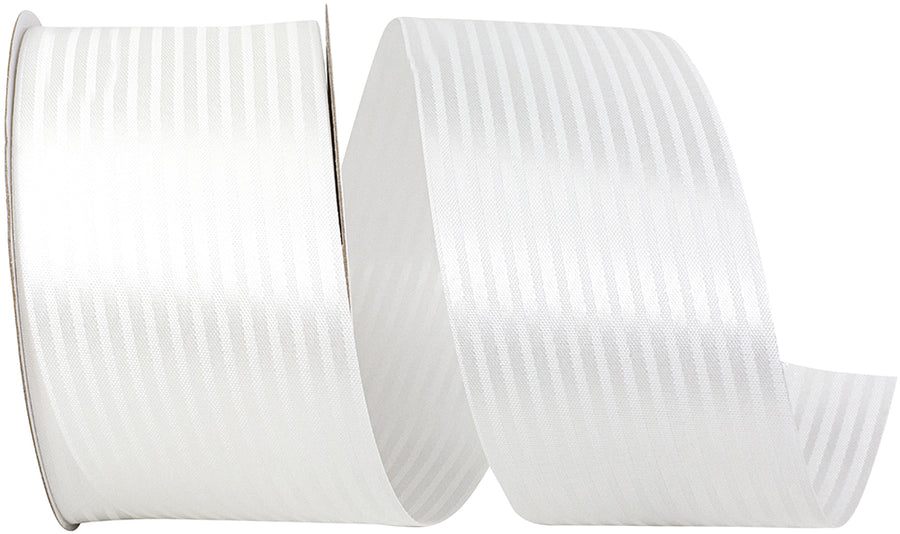 White 2-1 2 Inch Tux Stripe Cooler Ribbon for Wreaths & Bows