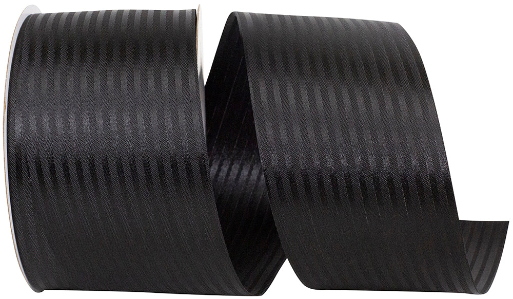 Black 2-1 2 Inch Tux Stripe Cooler Ribbon for Wreaths & Bows