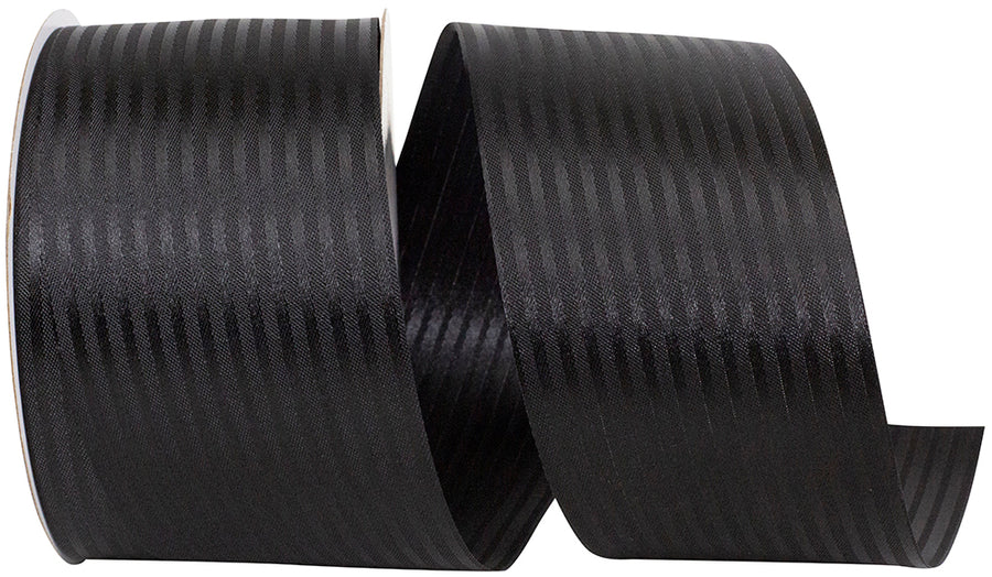 Black 2-1 2 Inch Tux Stripe Cooler Ribbon for Wreaths & Bows