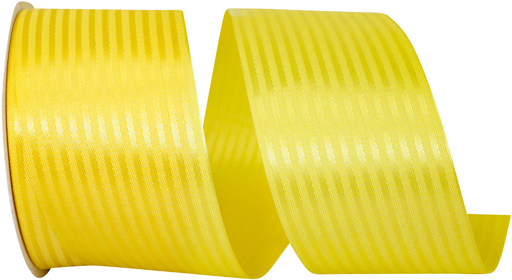 Yellow 2-1 2 Inch Tux Stripe Cooler Ribbon for Wreaths & Bows