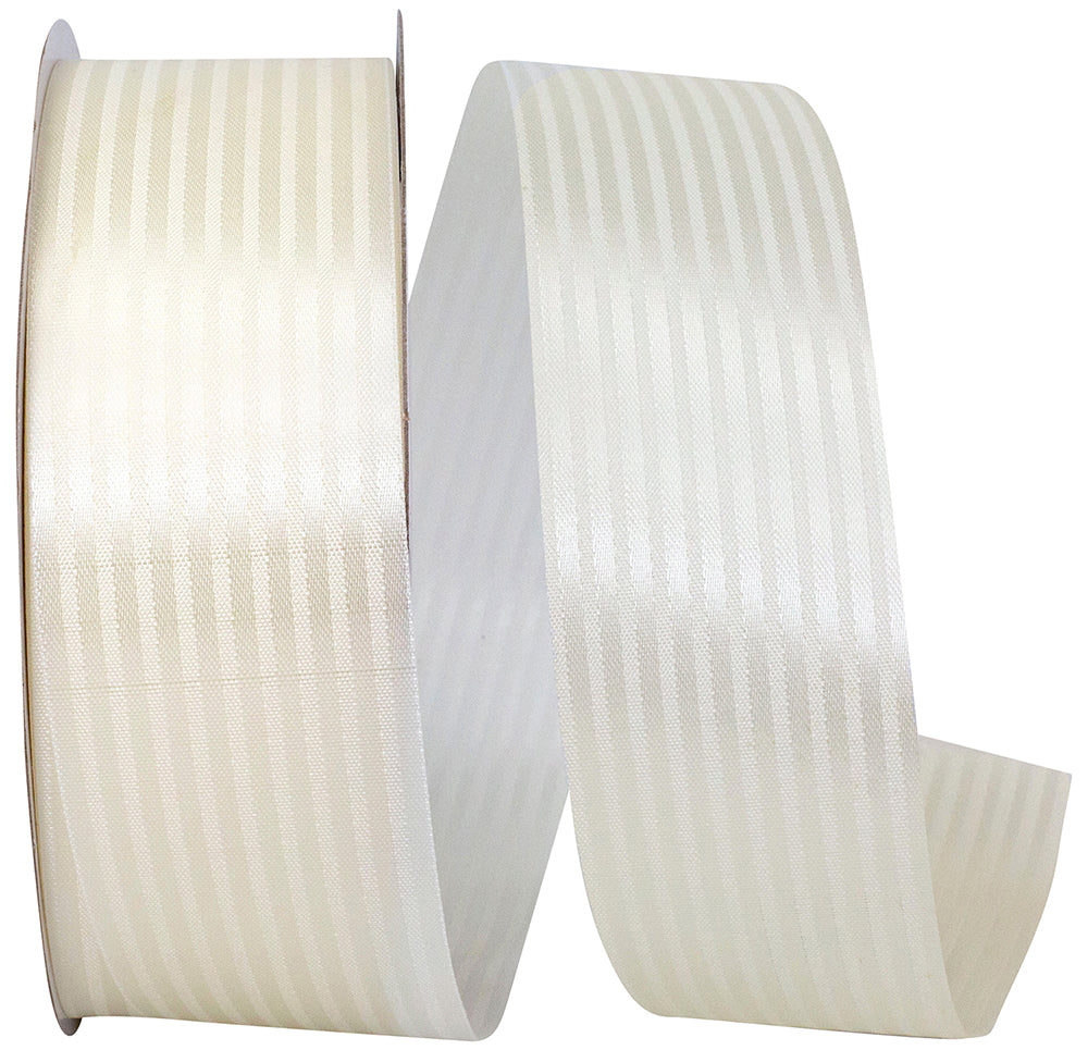 Ivory 1-7 8 Inch Tux Stripe Cooler Ribbon for Wreaths & Bows