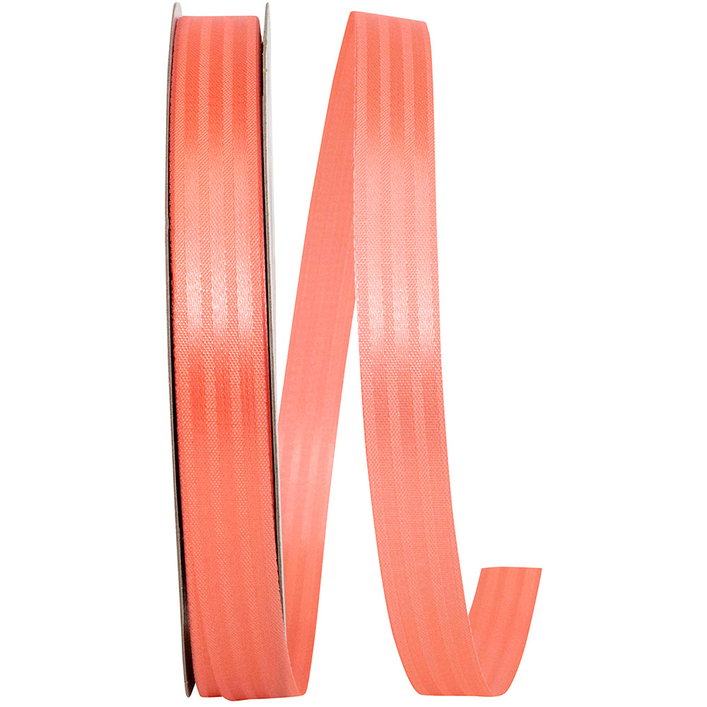 Coral 5 8 Inch Tux Stripe Cooler Ribbon for Wreaths & Bows