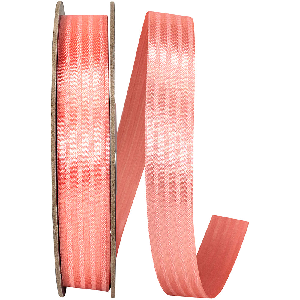 Coral 7 8 Inch Tux Stripe Cooler Ribbon for Wreaths & Bows