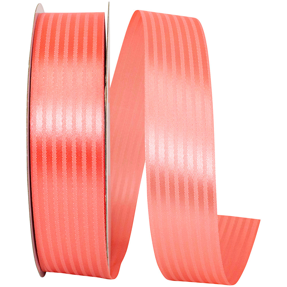 Coral 1-3 8 Inch Tux Stripe Cooler Ribbon for Wreaths & Bows