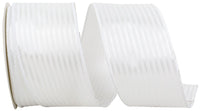 White 2-1 2 Inch Tux Stripe Cooler Ribbon Wired Edge for Wreaths & Bows
