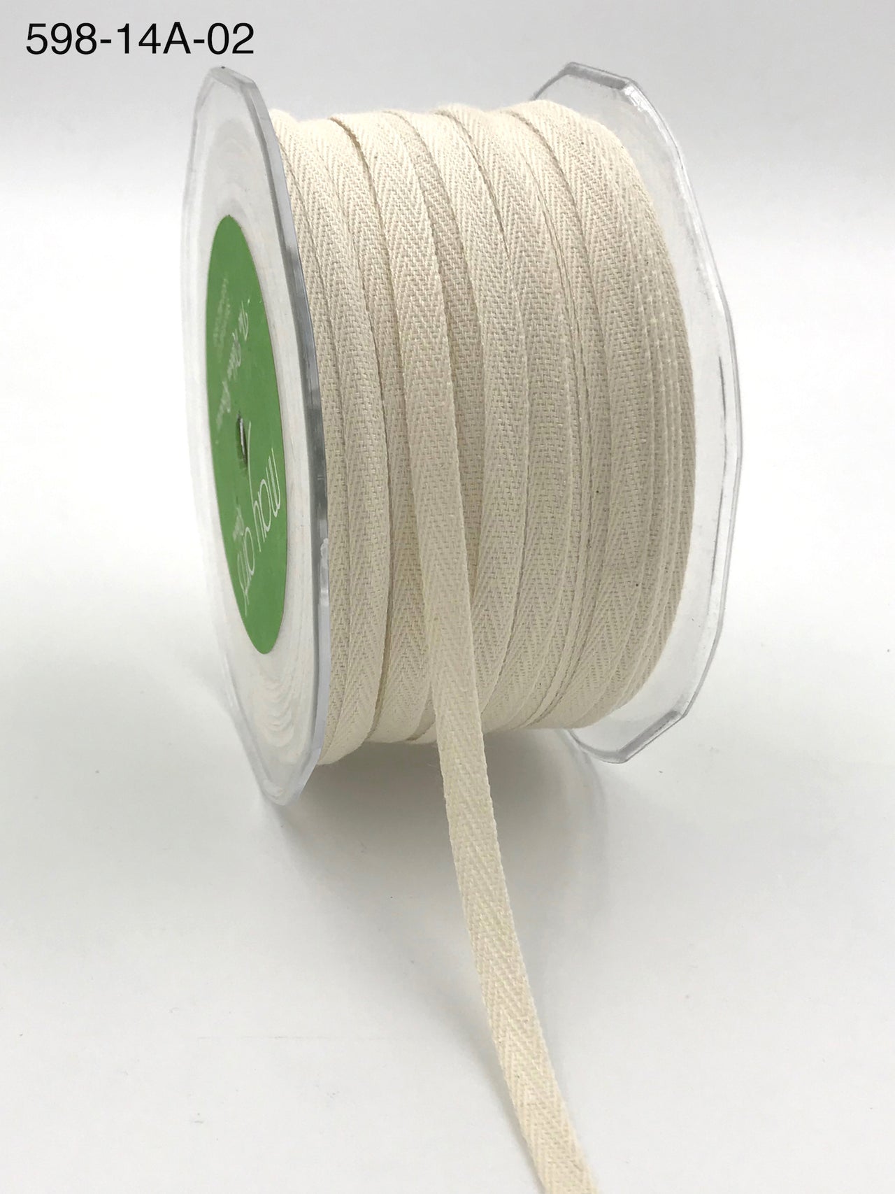 1/4 Inch 100% Cotton Classic Light Weight Twill Ribbon with Woven Edge (100 Yards) – 598-14A-02 NATURAL