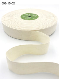 1.5 Inch 100% Cotton Classic Light Weight Twill Ribbon with Woven Edge (100 Yards) – 598-15-02 NATURAL