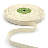 3/4 Inch 100% Cotton Classic Light Weight Twill Ribbon with Woven Edge (100 Yards) – 598-34-02 NATURAL