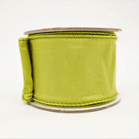RIBBON 2.5X10YDS TAFFETA WIRED LIME