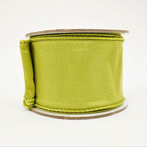RIBBON 2.5X10YDS TAFFETA WIRED LIME
