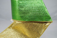 RIBBON METALLIC MESH 4X10 GRN/GLD
