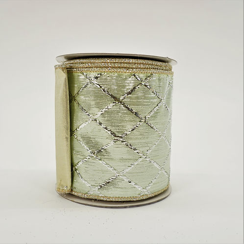 RIBBON DIAMONDS 4in x 10yd CELADON