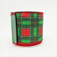 RIBBON SCOTCH PLAID 4X10YDS RED AND GREEN