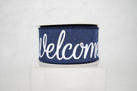 WELCOME RIBBON 2.5X10YDS NAVY AND WHITE