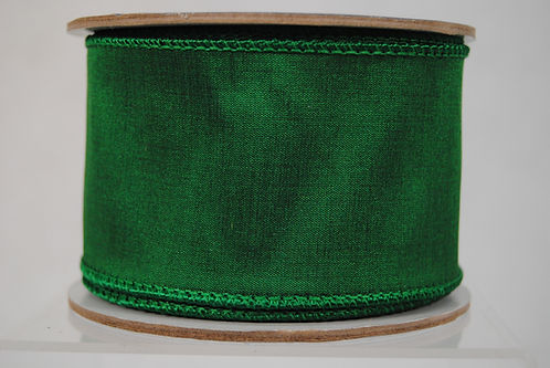 RIBBON TAFFETA WIRED 2.5X10YDS EMERALD
