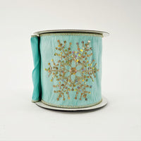 RIBBON SEQUIN SNOWFLKE 4X5YDS AQUA