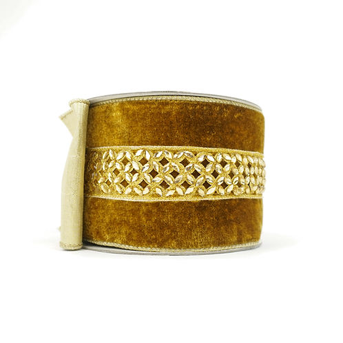 RIBBON JEWEL LACE 4X5YDS GOLD