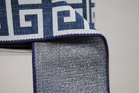 RIBBON 2.5X10YDS GREEK KEY NAVY AND WHITE