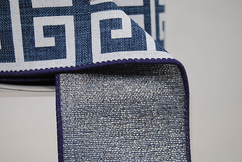 RIBBON 2.5X10YDS GREEK KEY NAVY AND WHITE
