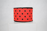 RIBBON 2.5X10YDS SMALL DOT RED AND BLACK