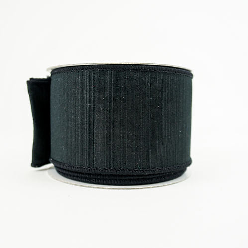 RIBBON 2.5" X 10YDS SHABBY SILK BLACK