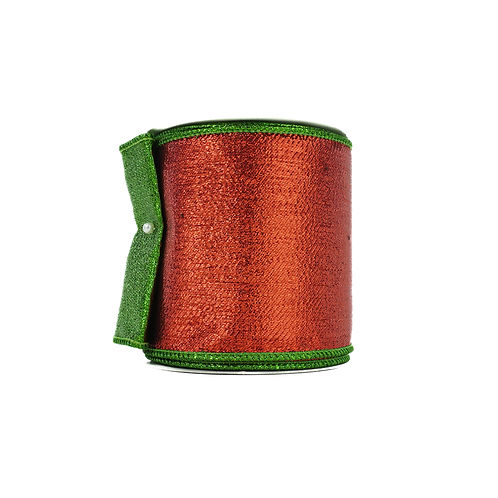 RIBBON METALLIC MESH RED AND GREEN (2 SIZES)