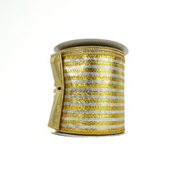 RIBBON METALLIC LAME STRIPE 4X10YDS GOLD AND SILVER