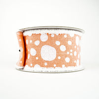 RIBBON 2.5X10YDS DOTS WITH DRIFT PEACH